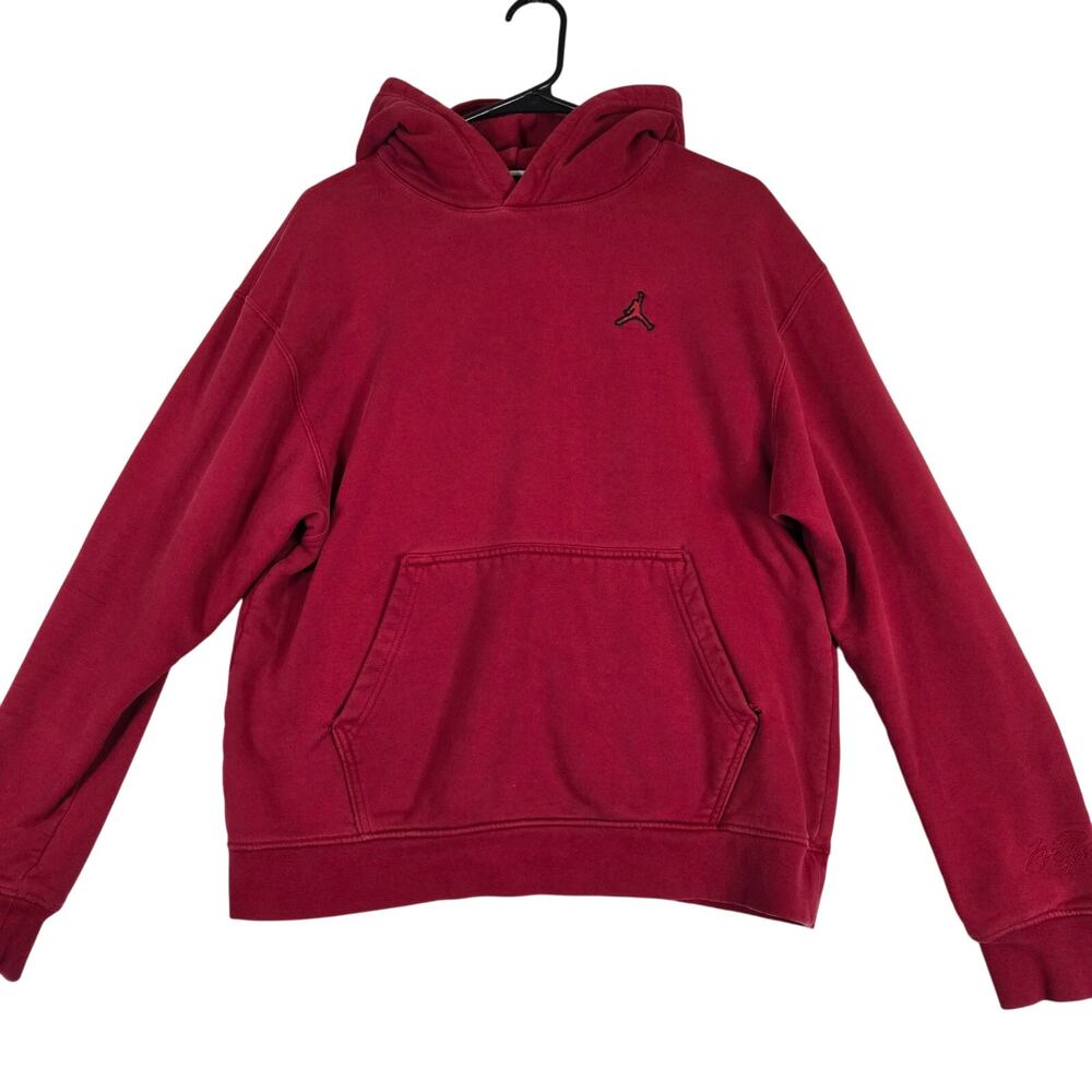Air Jordan Mens Medium Red Embroudered Pullover Hoodie Sweatshirt 0828